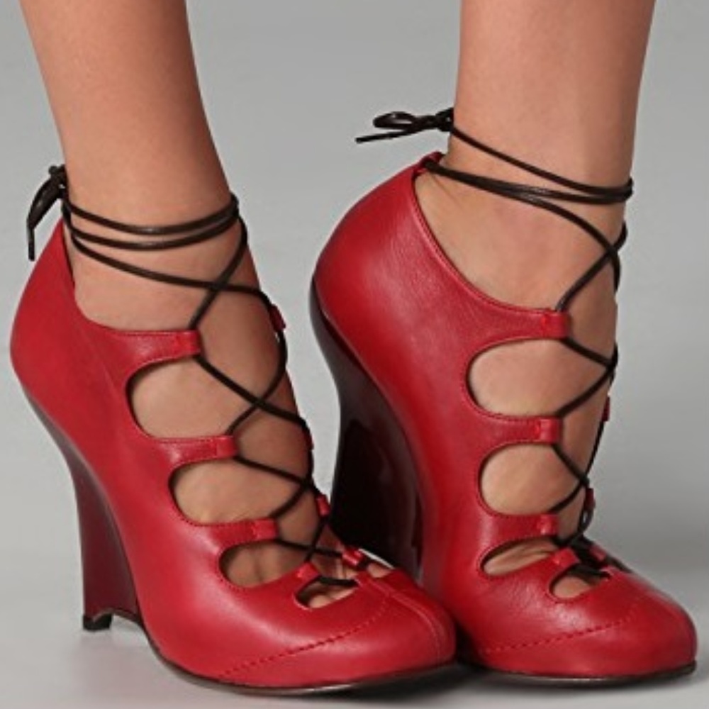 Opening Ceremony Agyness Ghillie Wedge Booties
